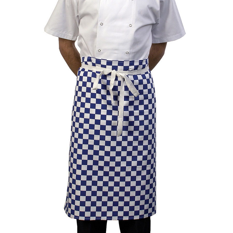 Large Blue Check Waist Apron