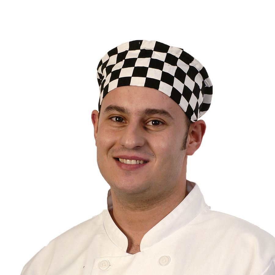 Large Black Check Skull Cap