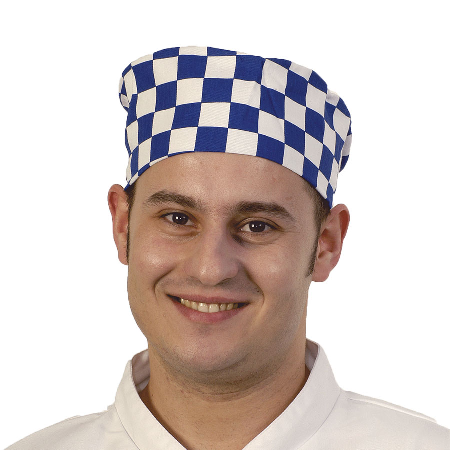 Large Blue Check Skull Cap