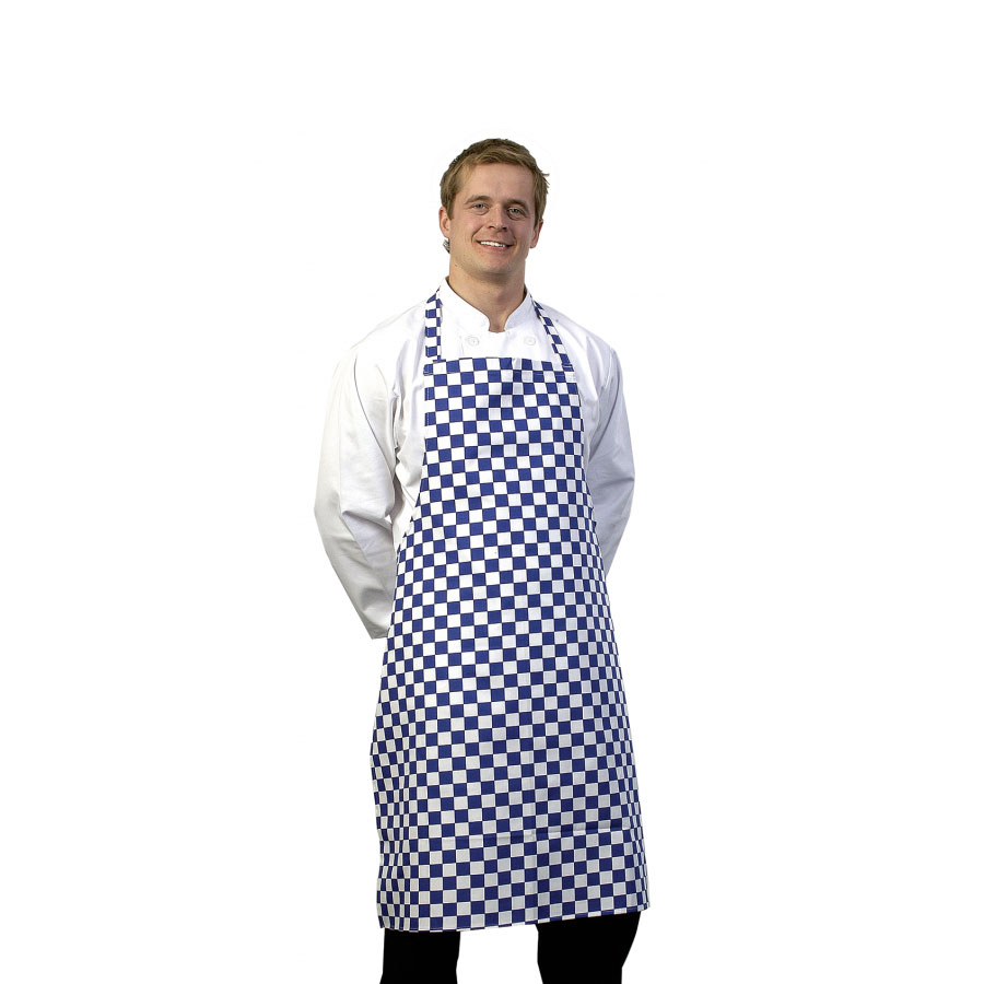 Large Blue Check Bib Apron