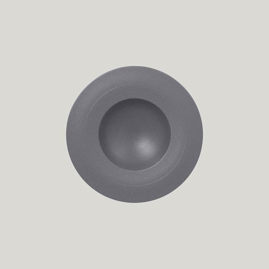 Rak Neofusion Vitrified Porcelain Grey Round Extra Deep Plate Prince 23cm