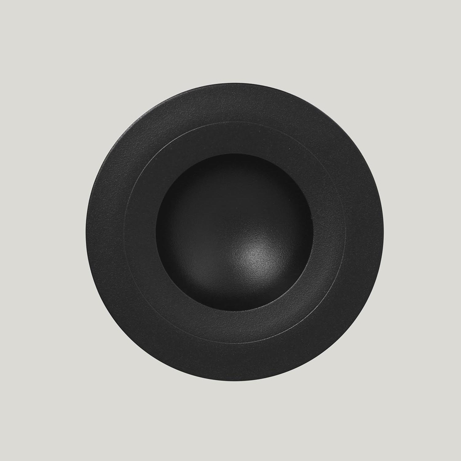 Rak Neofusion Vitrified Porcelain Black Round Extra Deep Plate Prince 29cm