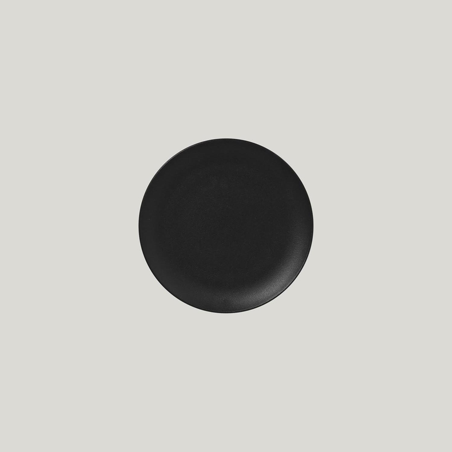Rak Neofusion Vitrified Porcelain Black Round Flat Coupe Plate 18cm