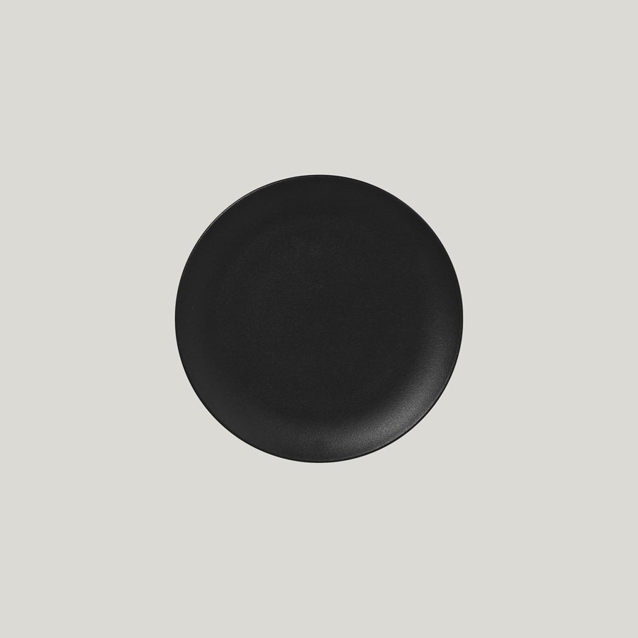 Rak Neofusion Vitrified Porcelain Black Round Flat Coupe Plate 21cm