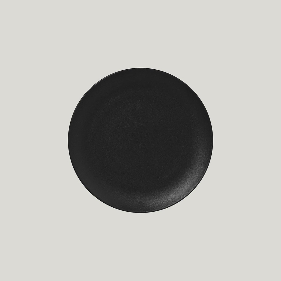Rak Neofusion Vitrified Porcelain Black Round Flat Coupe Plate 24cm