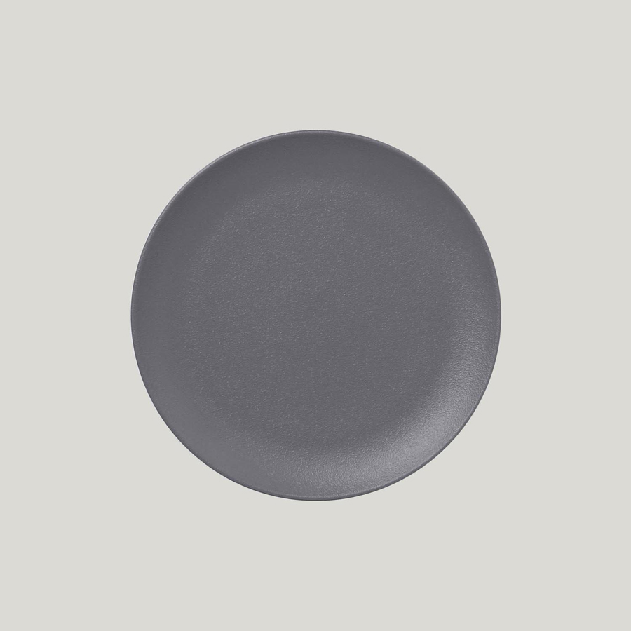 Rak Neofusion Vitrified Porcelain Grey Round Flat Coupe Plate 27cm