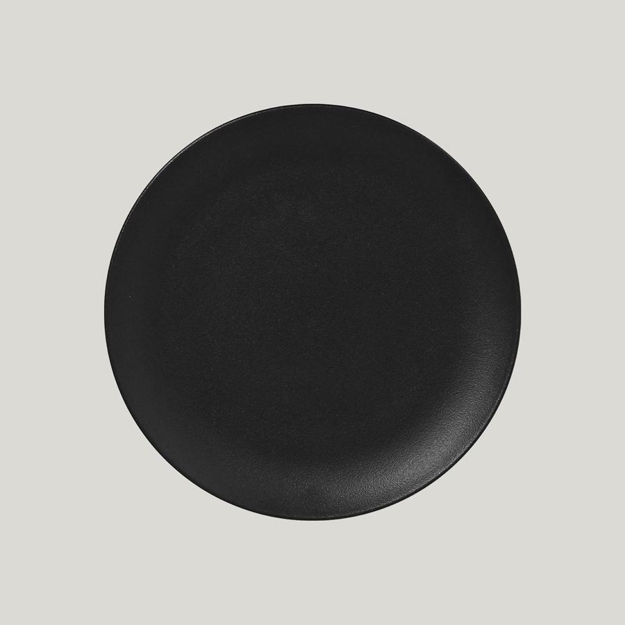 Rak Neofusion Vitrified Porcelain Black Round Flat Coupe Plate 31cm