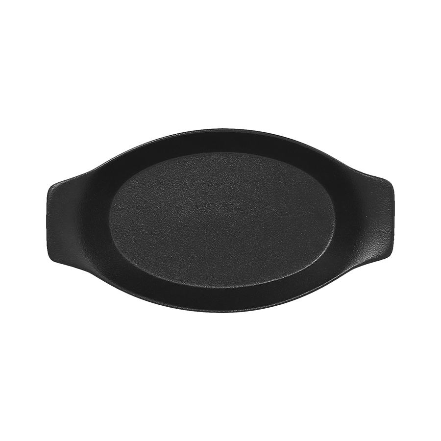 Rak Neofusion Vitrified Porcelain Black Oval Dish 20x11x3.5cm