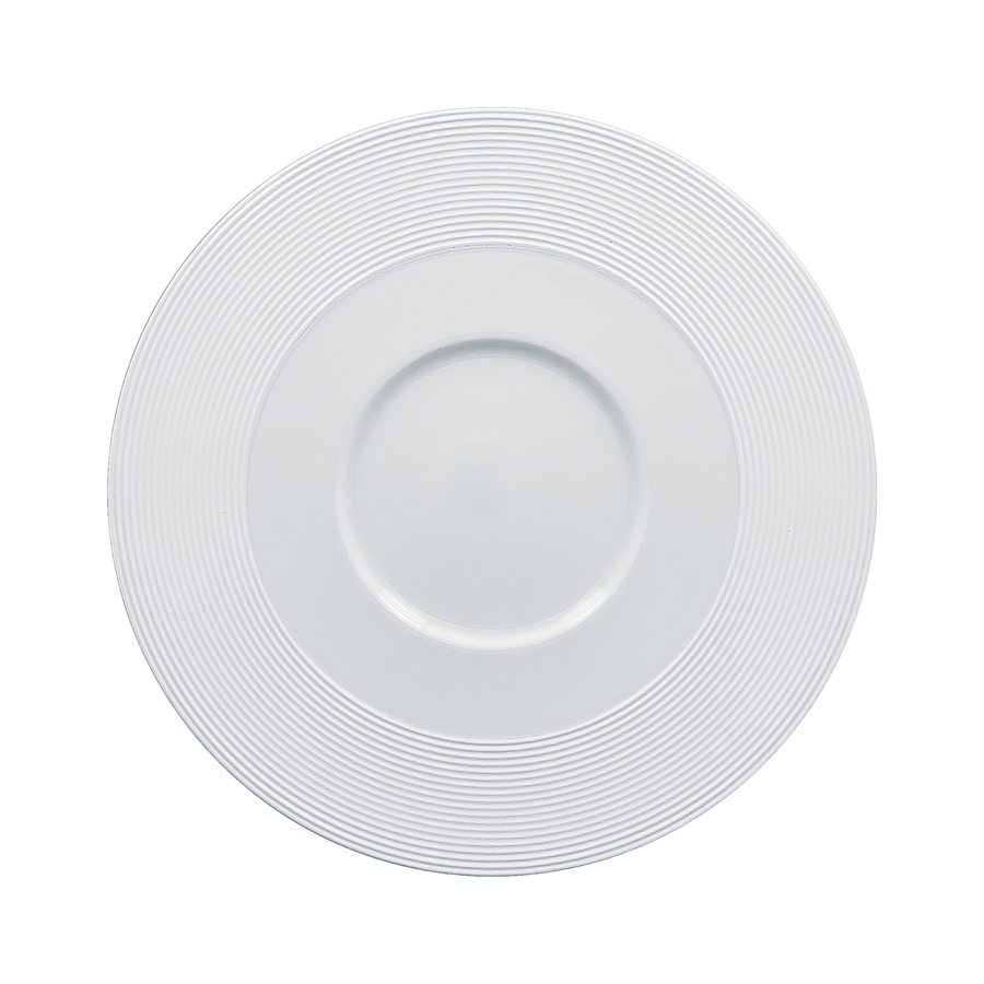 Rak Evolution Vitrified Porcelain White Round Gourmet Flat Plate 29cm