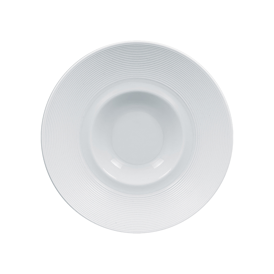 Rak Evolution Vitrified Porcelain White Round Gourmet Deep Plate 26cm