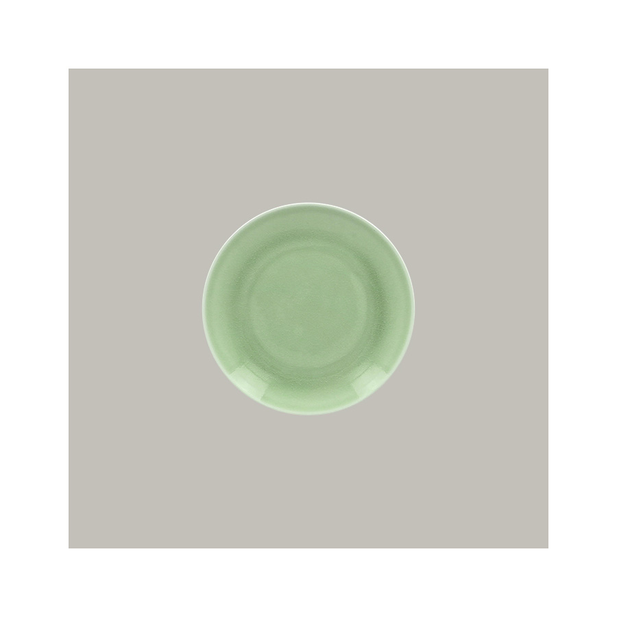 Rak Vintage Vitrified Porcelain Green Round Flat Coupe Plate 22cm
