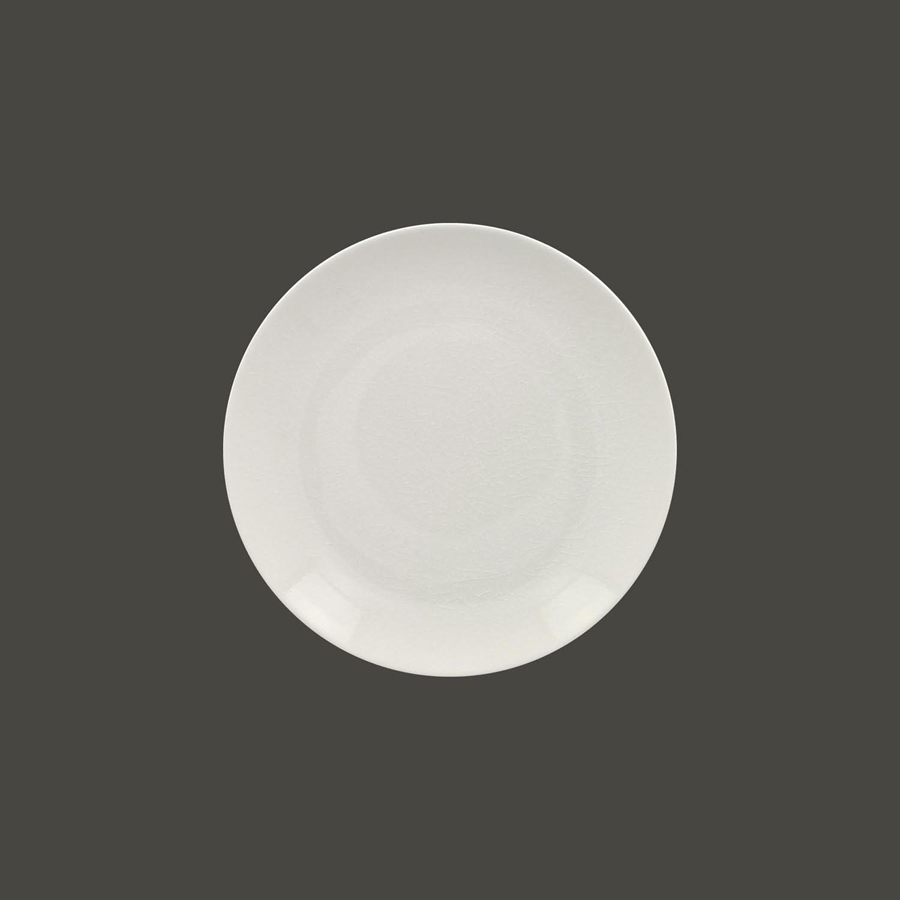 Rak Vintage Vitrified Porcelain White Round Flat Coupe Plate 24cm