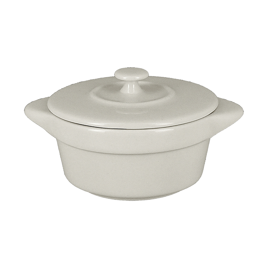 Rak Chef's Fusion Vitrified Porcelain White Mini Cocotte & Lid 8.5x6cm 11.2cl