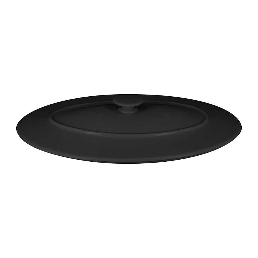 Rak Chef's Fusion Vitrified Porcelain Black Oval Platter Lid 36.5x25cm