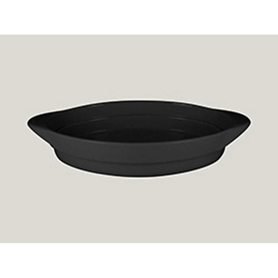 Rak Chef's Fusion Vitrified Porcelain Black Oval Platter 31x18x5.7cm 1.25 Litre