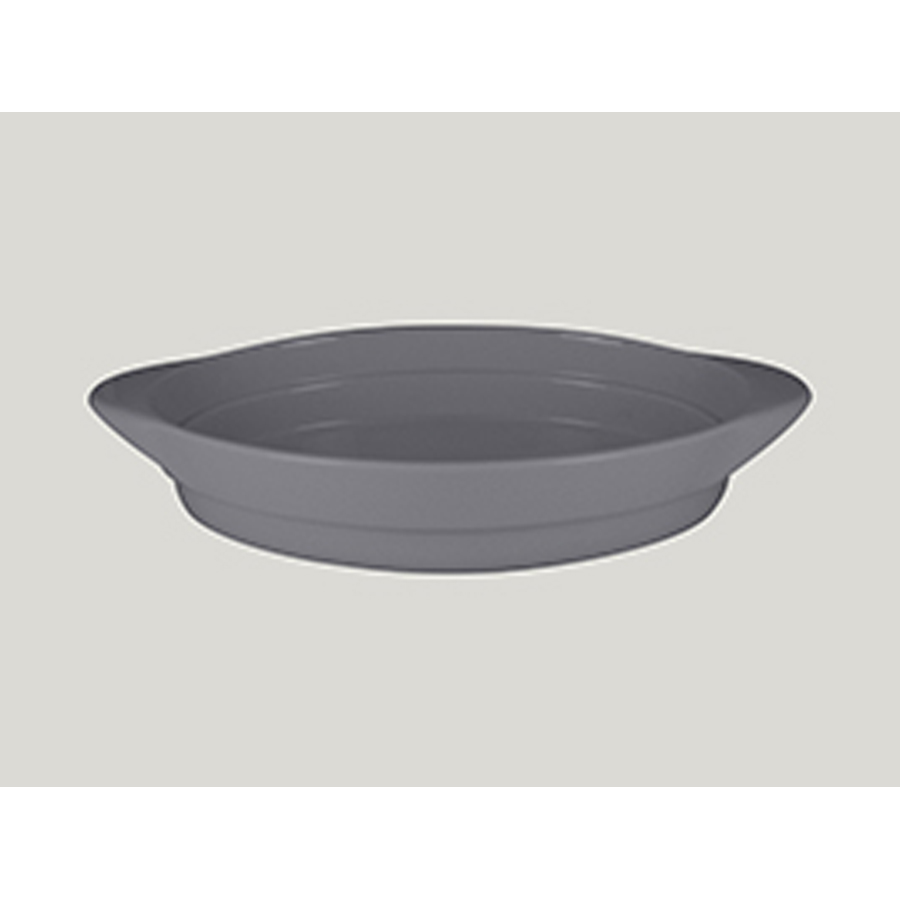 Rak Chef's Fusion Vitrified Porcelain Grey Oval Platter 31x18x5.7cm 1.25 Litre