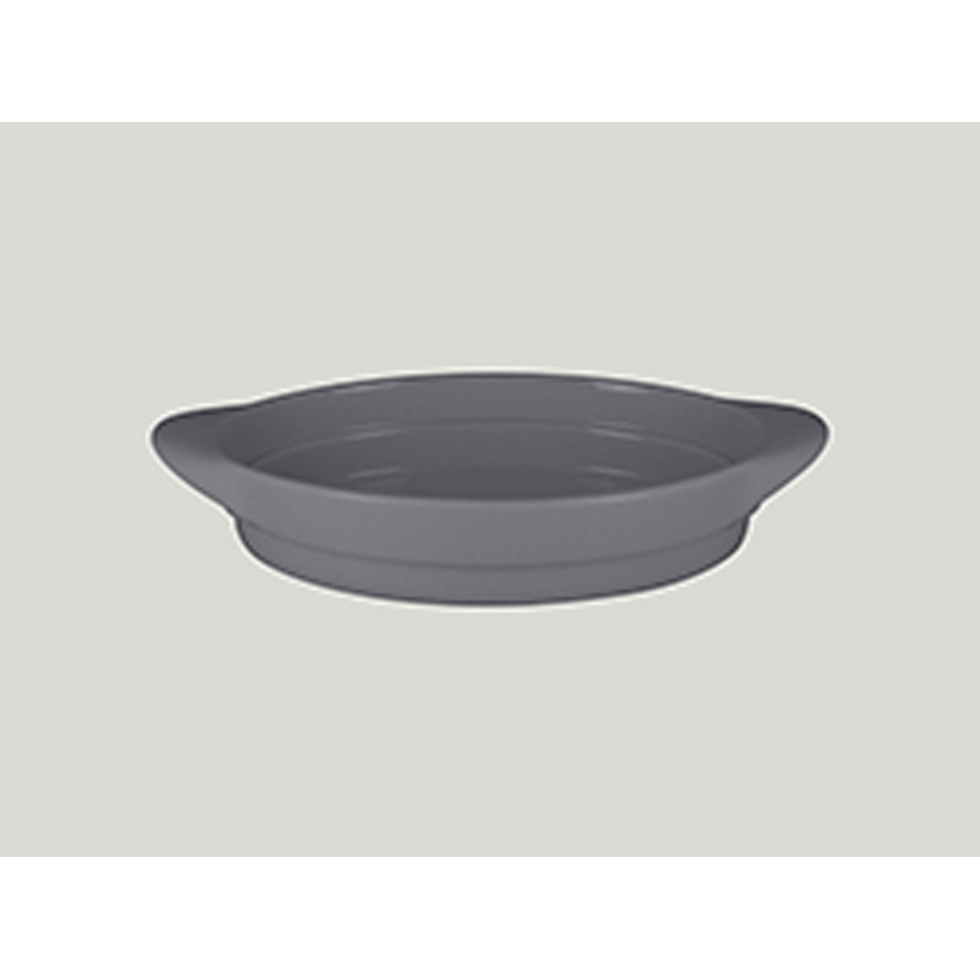 Rak Chef's Fusion Vitrified Porcelain Grey Oval Platter 26x17.5x5.5cm 1.2 Litre