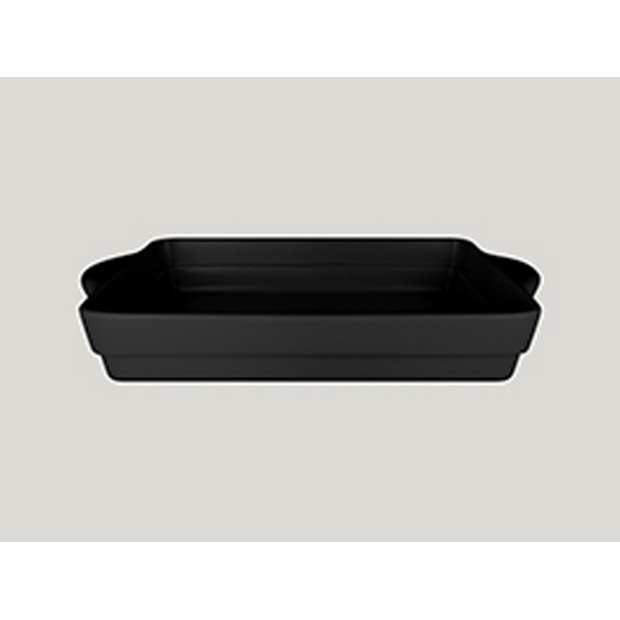 Rak Chef's Fusion Vitrified Porcelain Black Rectangular Tureen 32x22x6cm 2.8 Litre