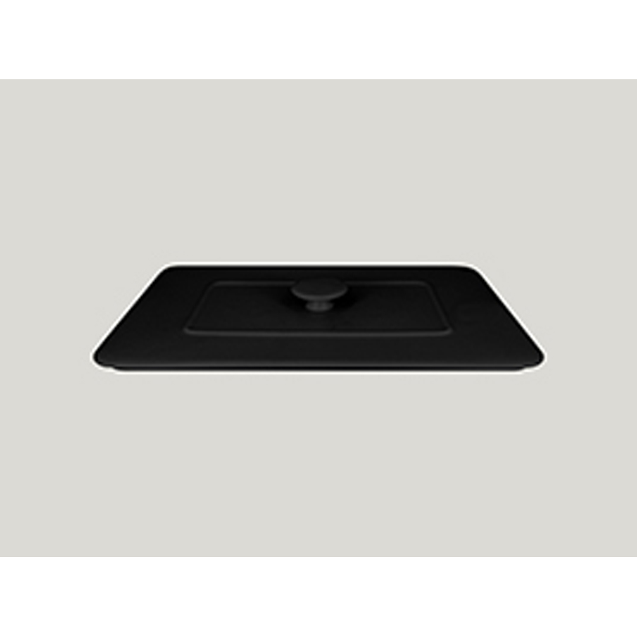 Rak Chef's Fusion Vitrified Porcelain Black Rectangular Tureen Lid 32x22cm