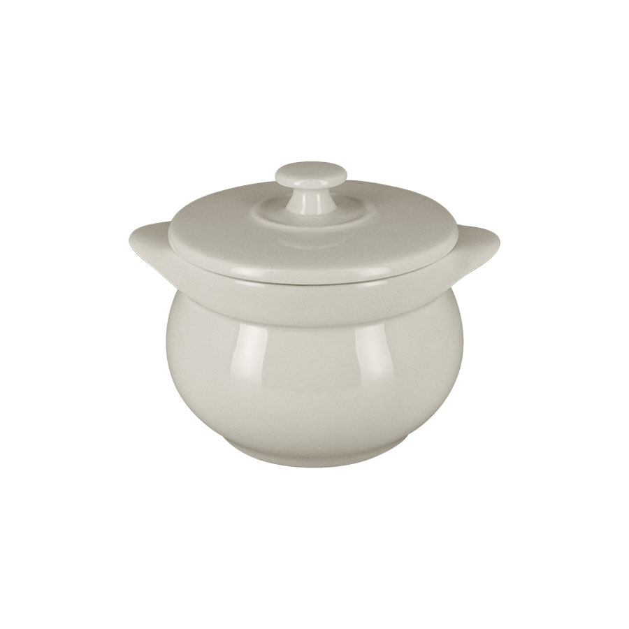 Rak Chef's Fusion Vitrified Porcelain White Round Soup Tureen & Lid 10.6x10.5 45cl