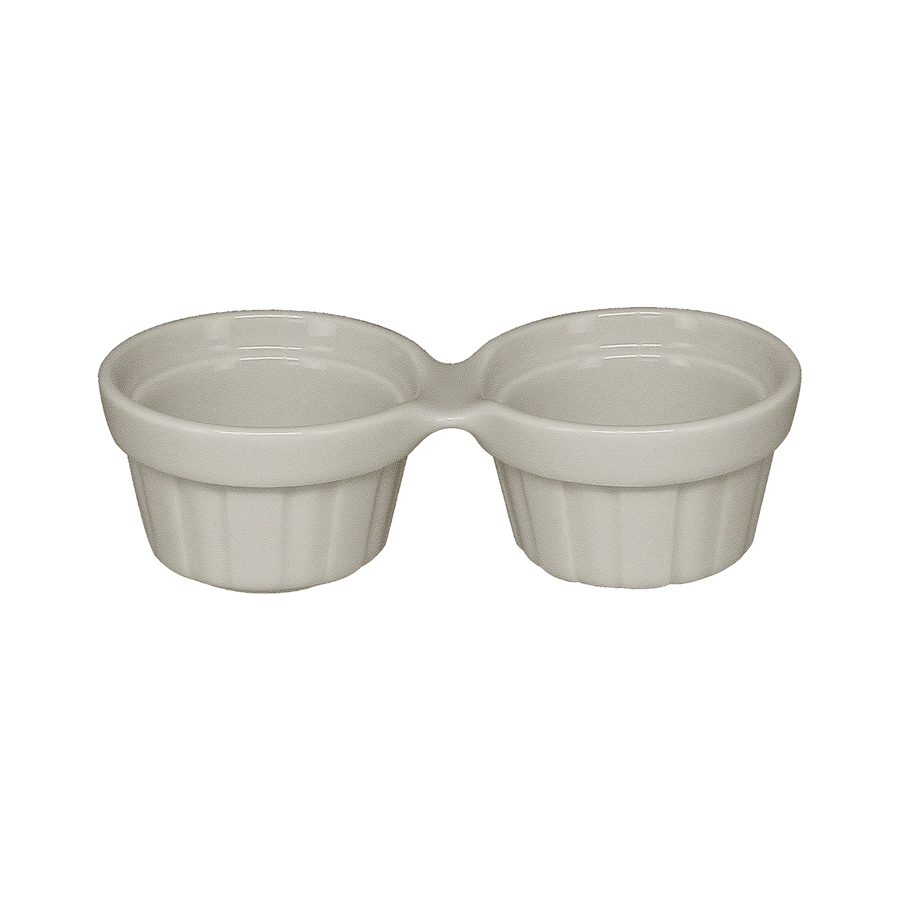Rak Chef's Fusion Vitrified Porcelain White Round Double Ramekin 13x6cm