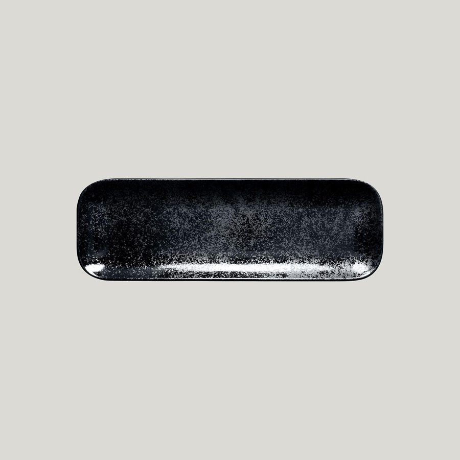 Rak Karbon Vitrified Porcelain Black Rectangular Plate 33x11x1.7cm