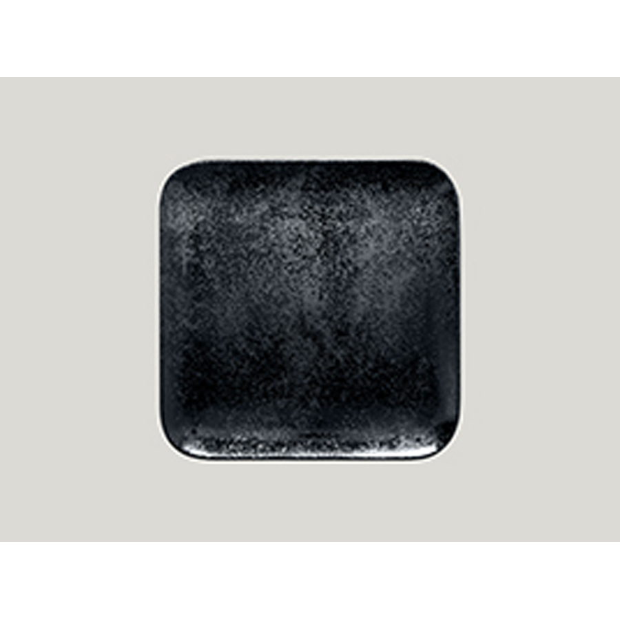 Rak Karbon Vitrified Porcelain Black Square Plate 24cm