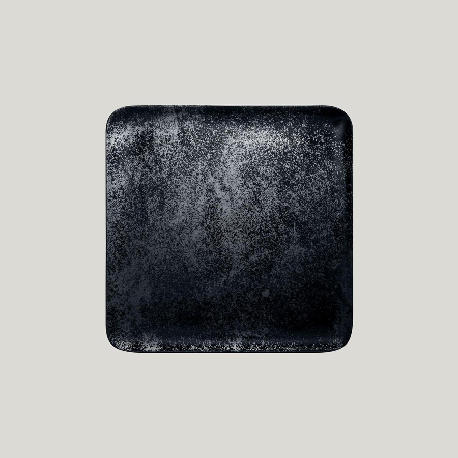 Rak Karbon Vitrified Porcelain Black Square Plate 27cm