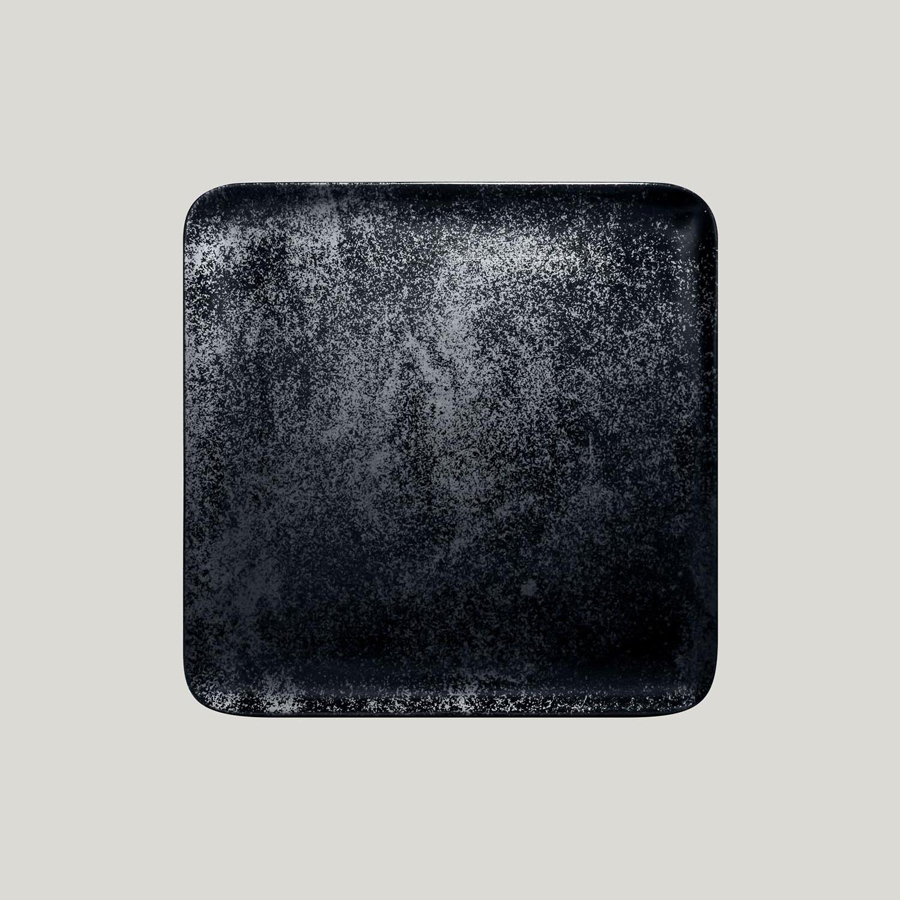 Rak Karbon Vitrified Porcelain Black Square Plate 30cm