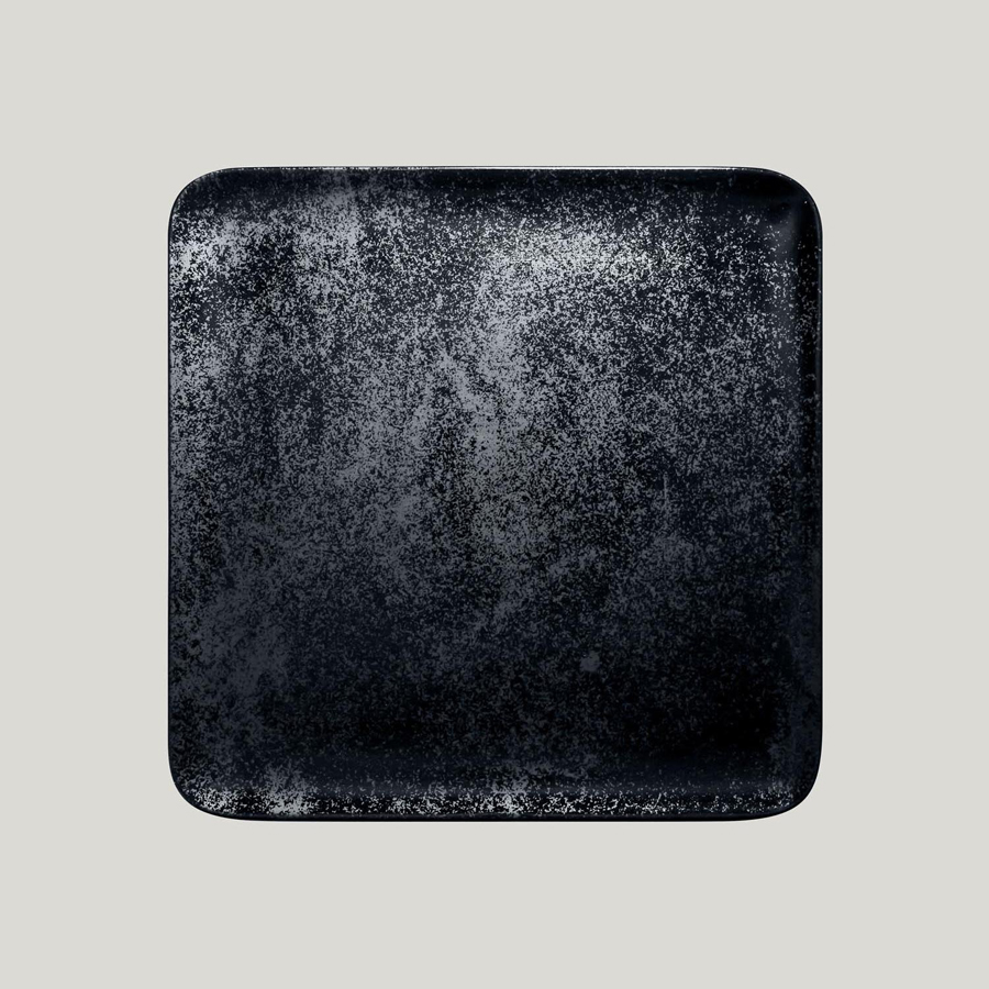 Rak Karbon Vitrified Porcelain Black Square Plate 33cm