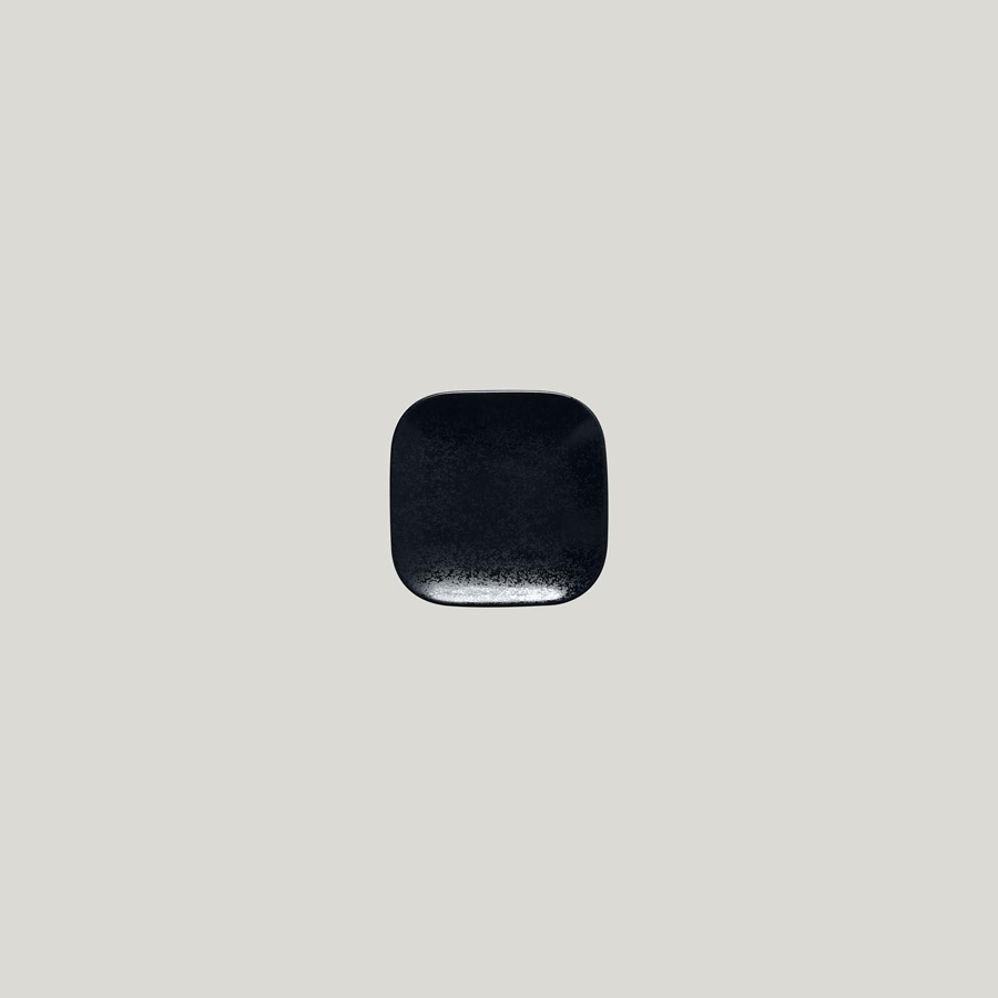 Rak Karbon Vitrified Porcelain Black Square Plate 11cm
