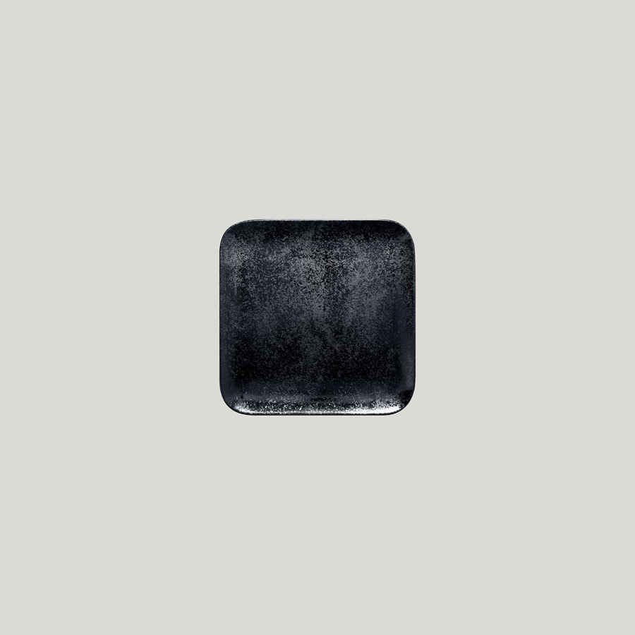 Rak Karbon Vitrified Porcelain Black Square Plate 15cm