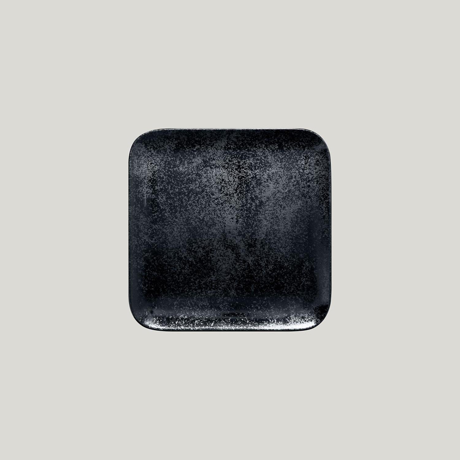 Rak Karbon Vitrified Porcelain Black Square Plate 22cm