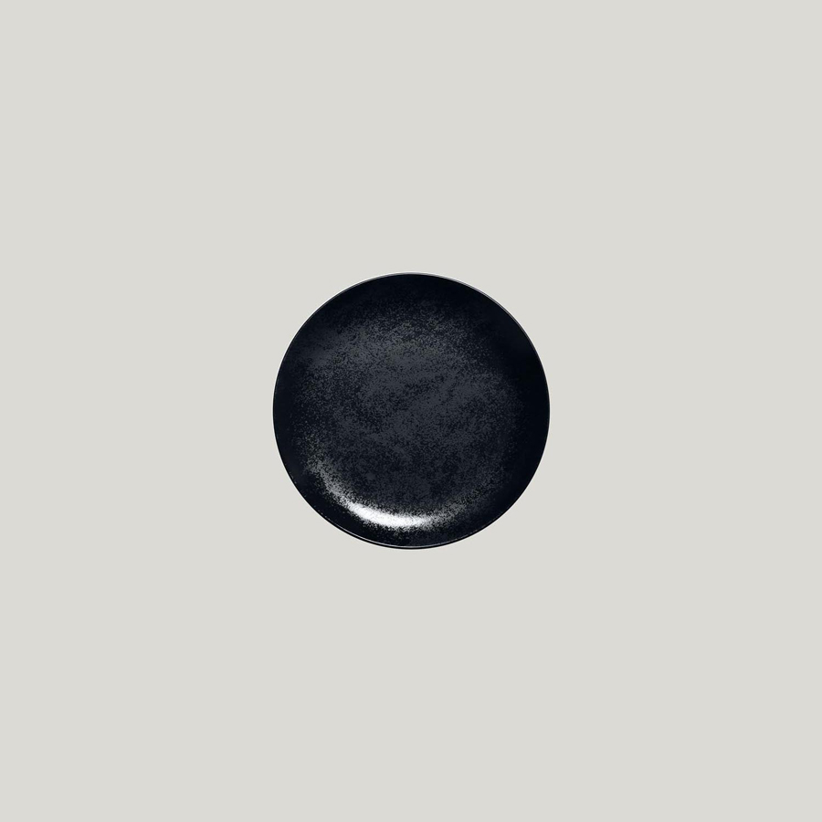 Rak Karbon Vitrified Porcelain Black Round Flat Coupe Plate 15cm