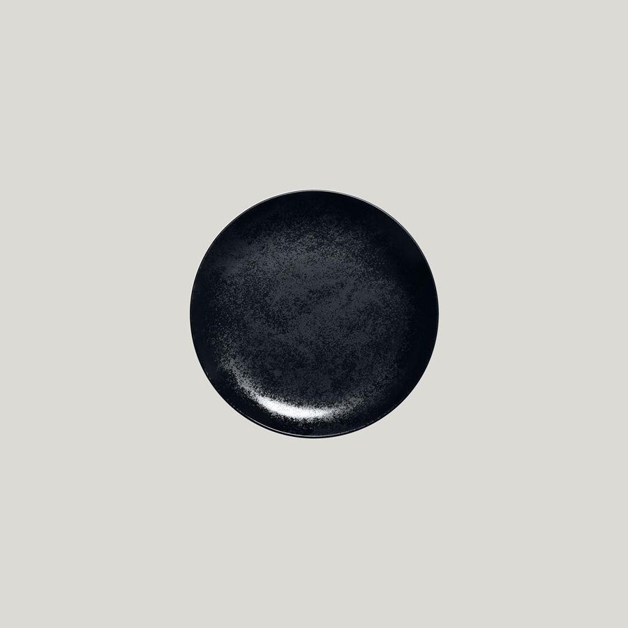 Rak Karbon Vitrified Porcelain Black Round Flat Coupe Plate 18cm