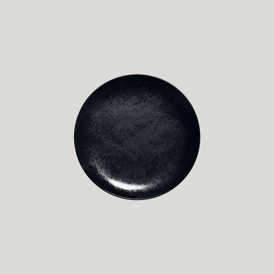 Rak Karbon Vitrified Porcelain Black Round Flat Coupe Plate 21cm