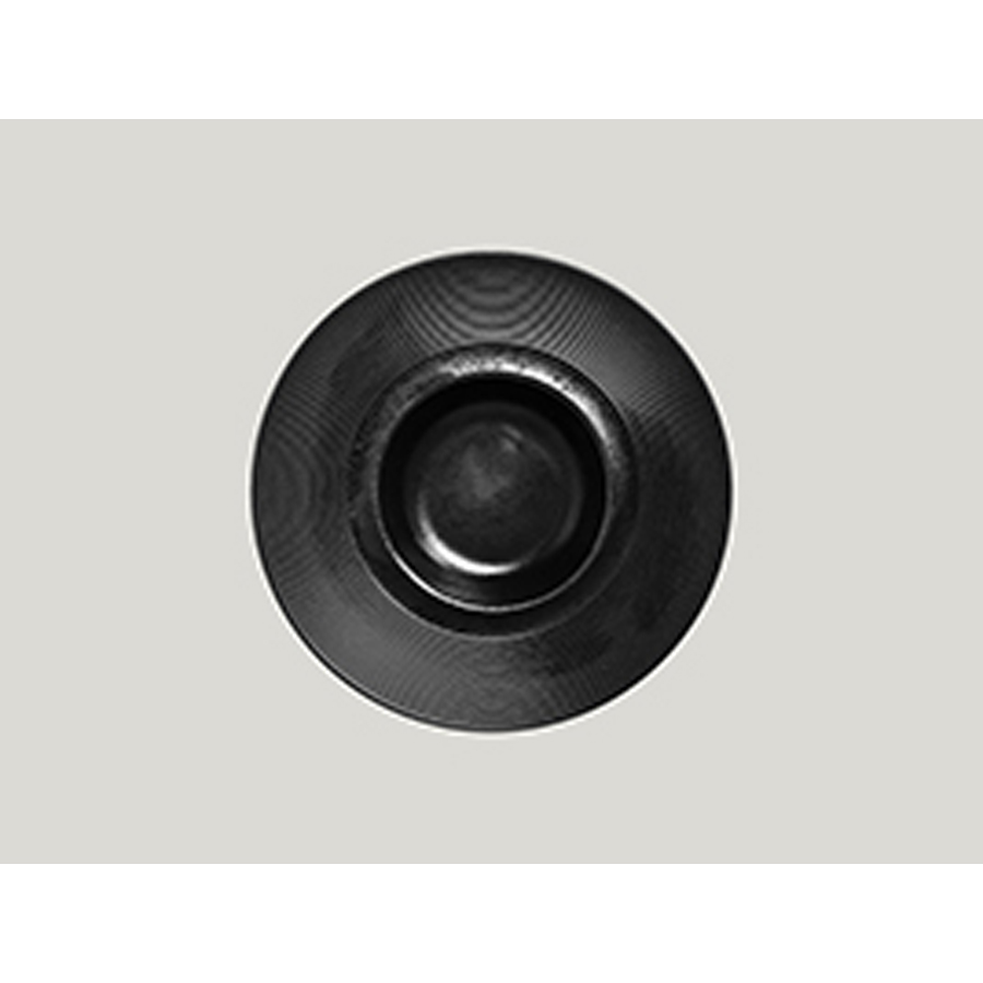 Rak Edge Vitrified Porcelain Black Round Gourmet Deep Plate 26cm