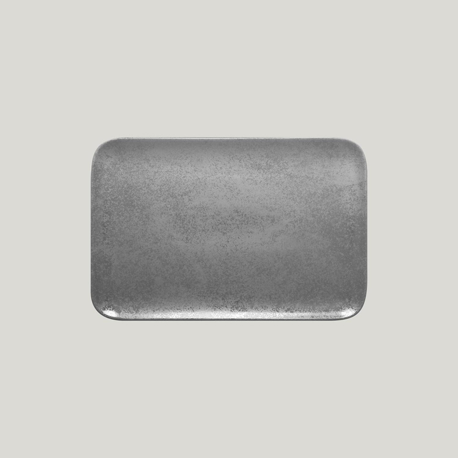 Rak Shale Vitrified Porcelain Grey Rectangular Plate 33x22cm