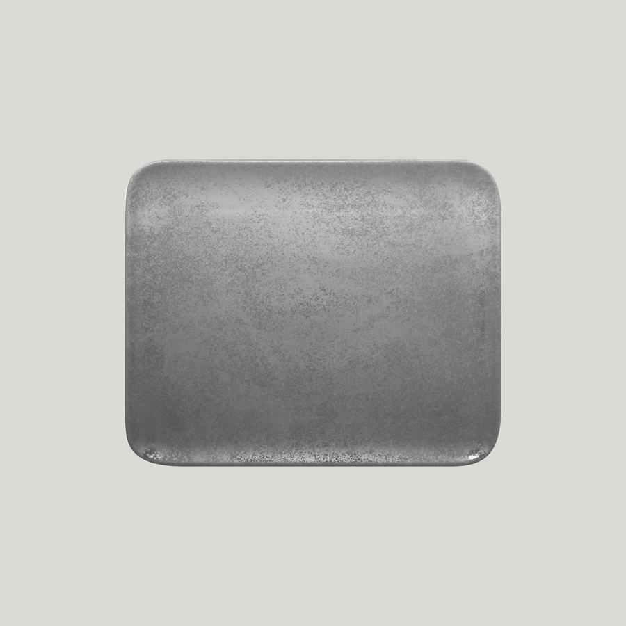 Rak Shale Vitrified Porcelain Grey Rectangular Plate 33x27cm