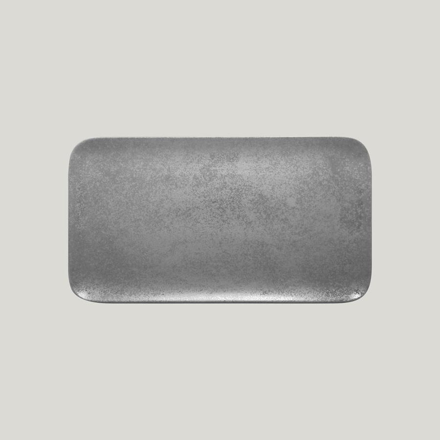 Rak Shale Vitrified Porcelain Grey Rectangular Plate 38x21cm
