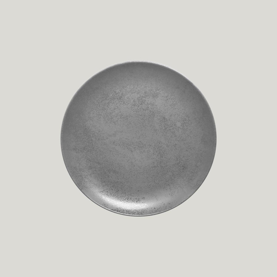 Rak Shale Vitrified Porcelain Grey Round Flat Coupe Plate 31cm