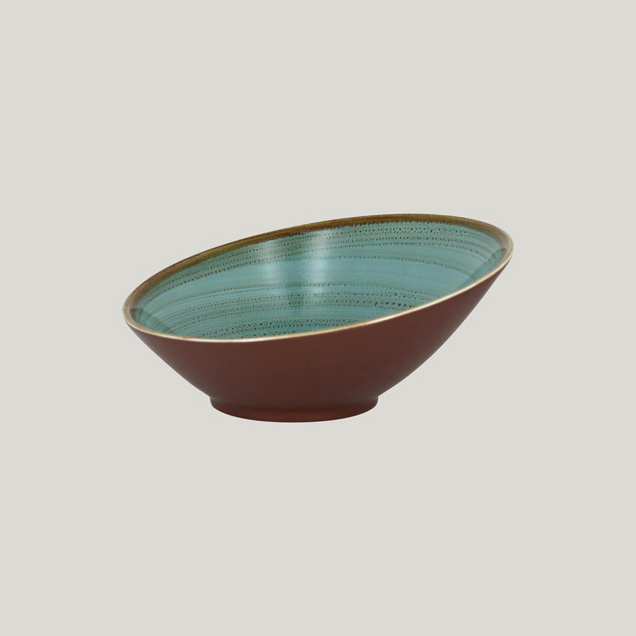 Rak Twirl Vitrified Porcelain Blue Lagoon Asymmetric Bowl 29cm 160cl