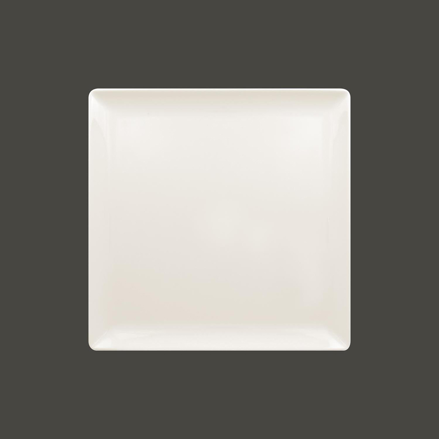 Rak Nano Vitrified Porcelain White Square Flat Plate 27cm