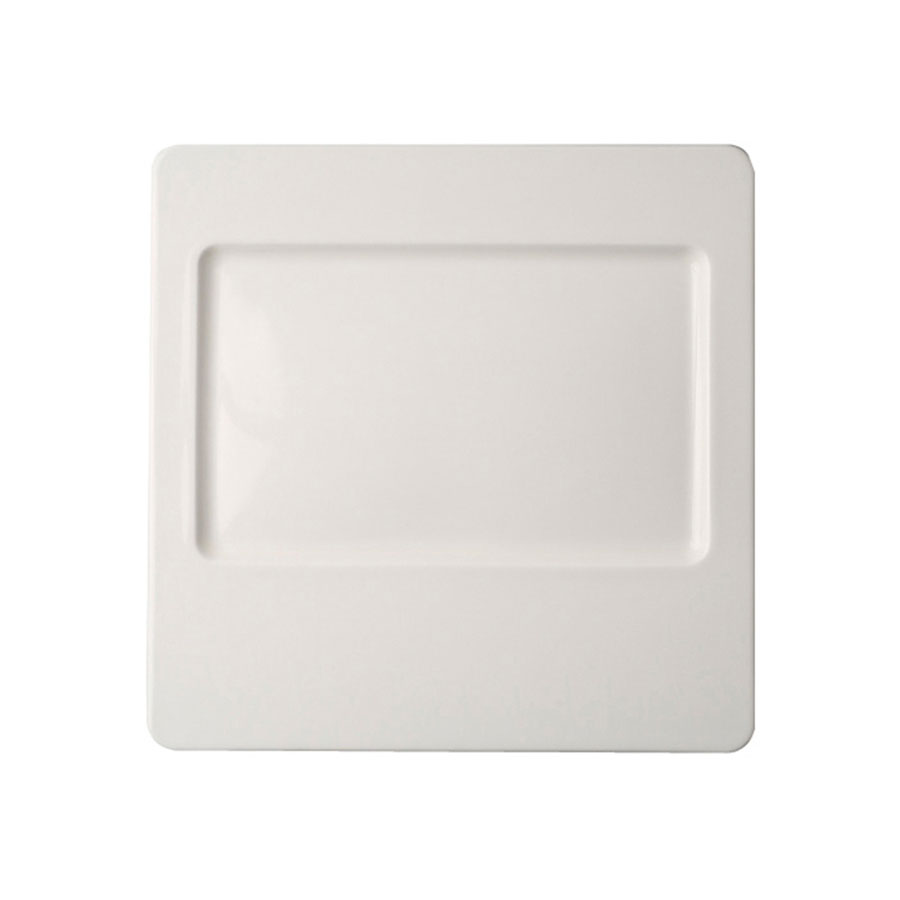 Rak Allspice Sesame Vitrified Porcelain White Square Plate 19x19cm