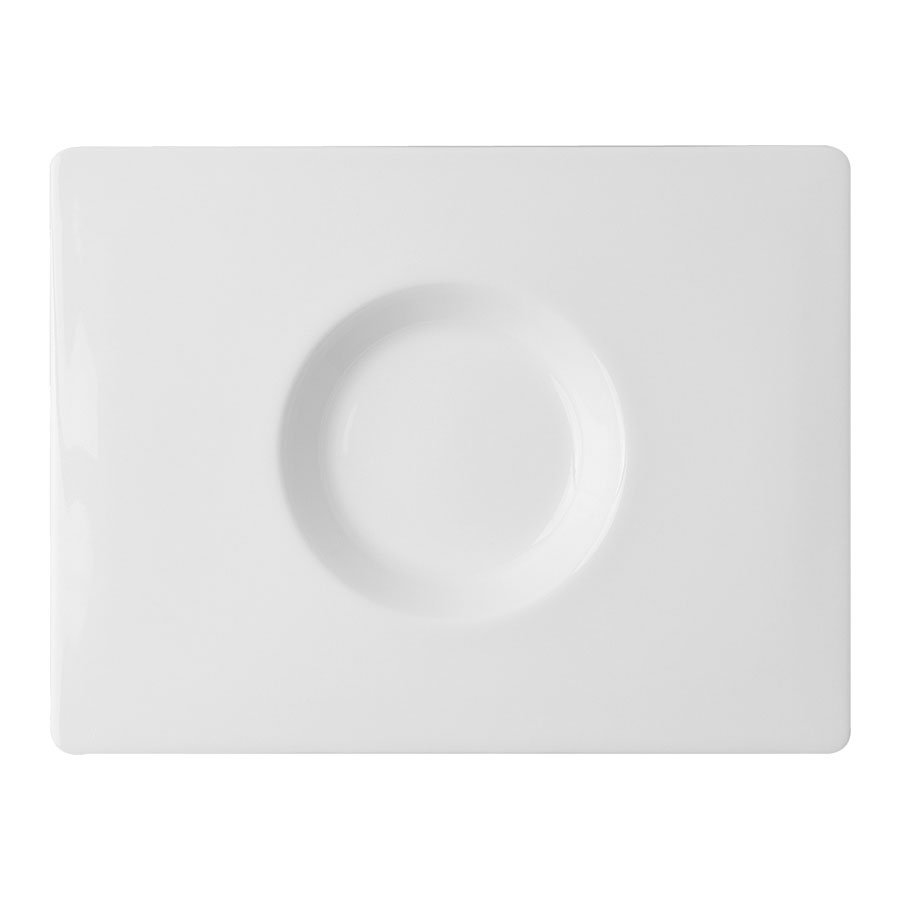 Rak Allspice Cinnamon Vitrified Porcelain White Rectangular Plate 29x22cm