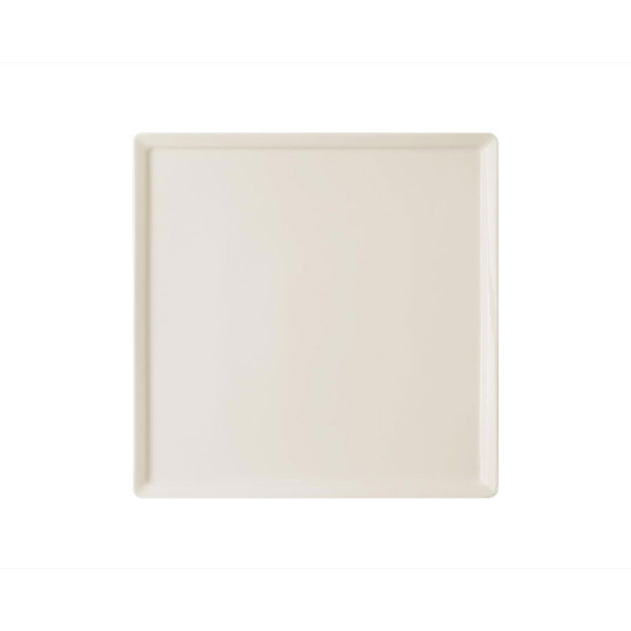 Rak Allspice Ginger Vitrified Porcelain White Square Plate 25cm