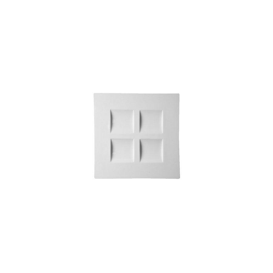 Rak Allspice Tarragon Vitrified Porcelain White Square Plate 30cm