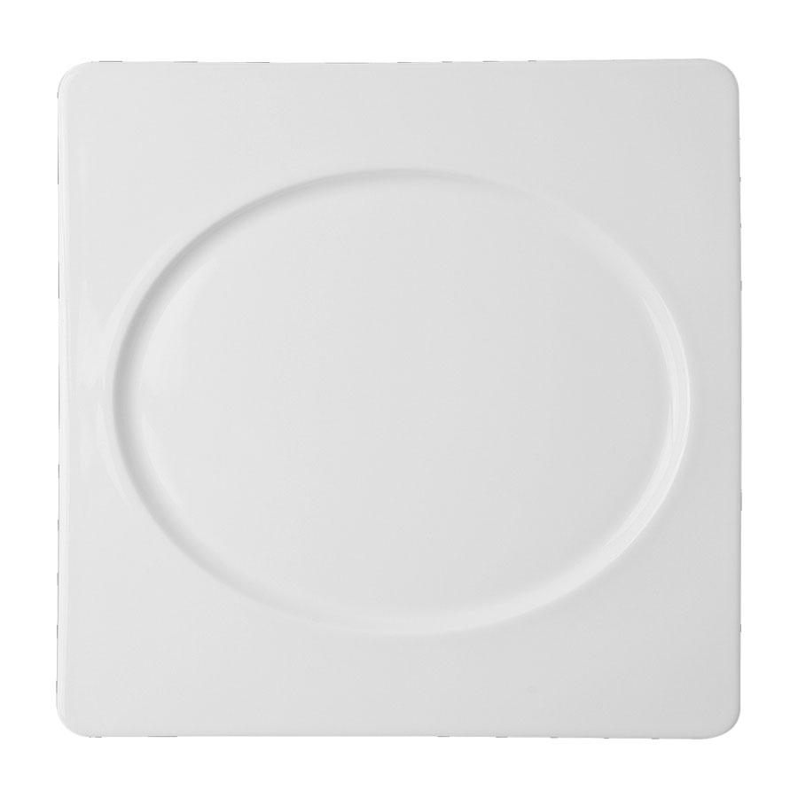Rak Allspice Peppermint Vitrified Porcelain White Square Plate 30x30cm