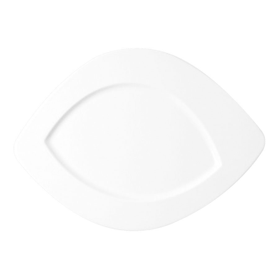 Rak Allspice Vanilla Vitrified Porcelain White Oval Flat Plate 35cm