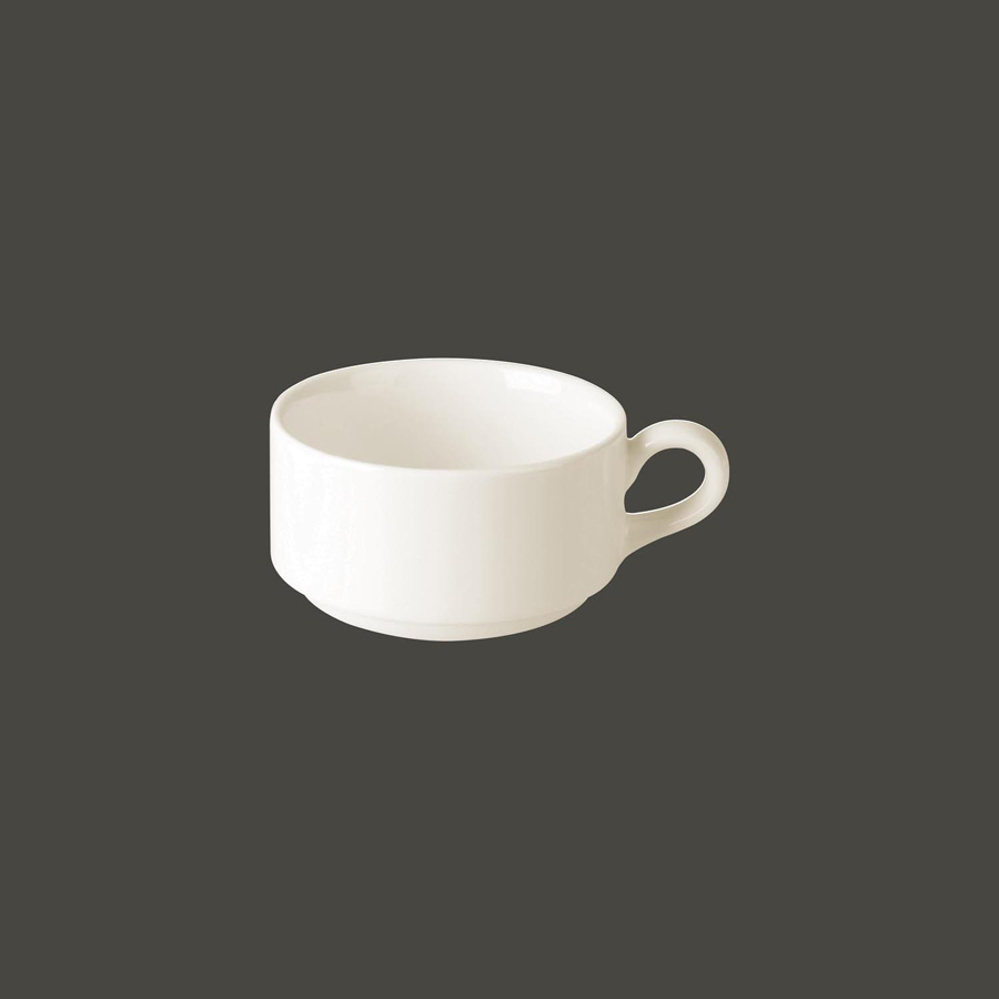 Rak Banquet Vitrified Porcelain White Stacking Cup 18cl